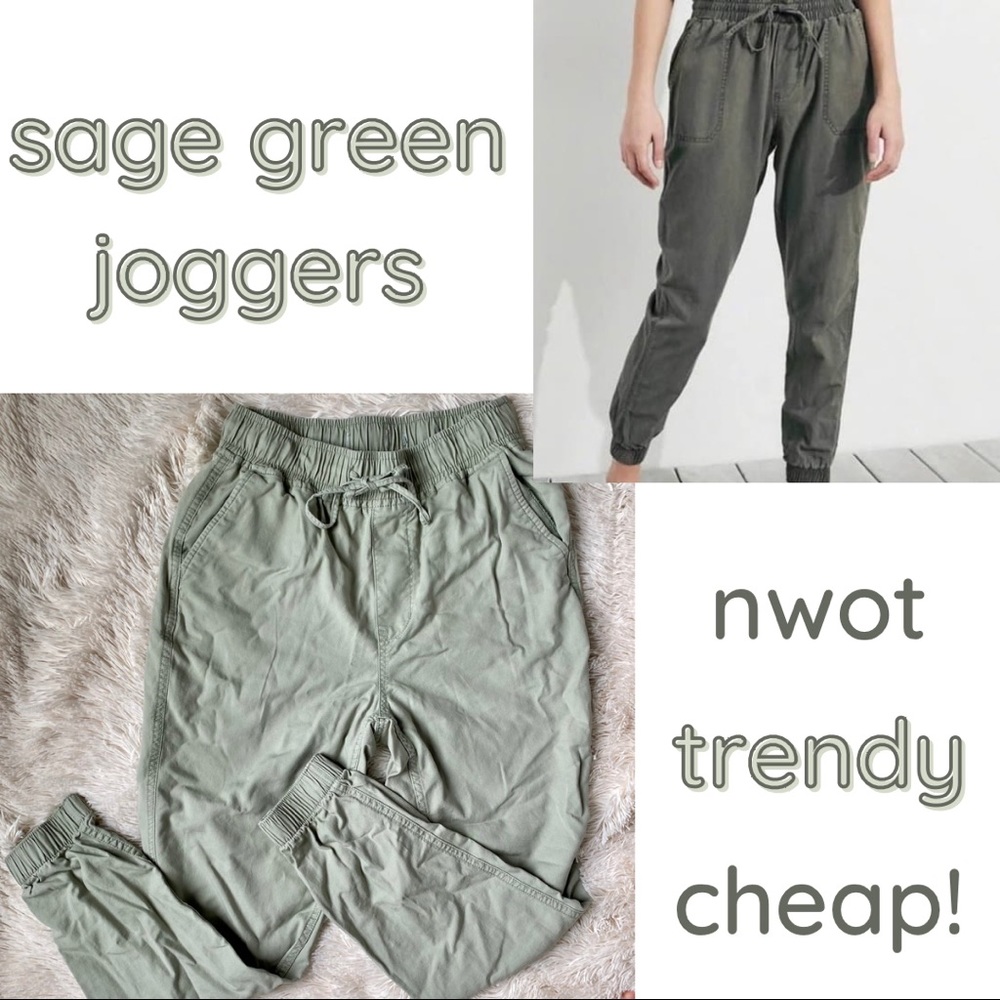 Sage green joggers HOLLISTER